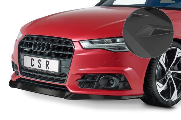 CSR Frontspoiler | Cup-Spoilerlippe mit ABE für Audi A6 C7 4G S-Line/ S6 C7 4G CSL410-L schwarz matt (Lackierung erforderlich)
