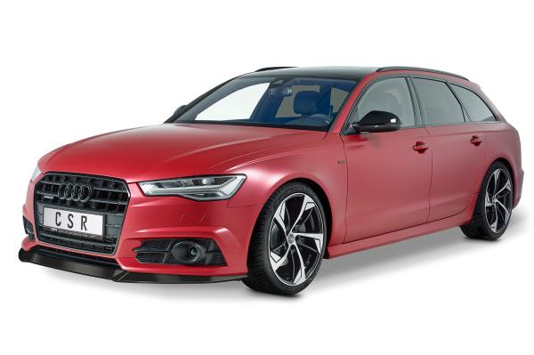 CSR Frontspoiler | Cup-Spoilerlippe mit ABE für Audi A6 C7 4G S-Line/ S6 C7 4G CSL410-M Carbon Look matt strukturiert (keine Lackierung erforderlich)