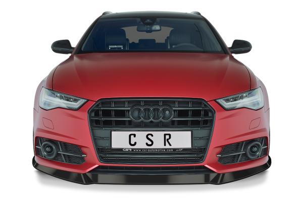CSR Frontspoiler | Cup-Spoilerlippe mit ABE für Audi A6 C7 4G S-Line/ S6 C7 4G CSL410-M Carbon Look matt strukturiert (keine Lackierung erforderlich)