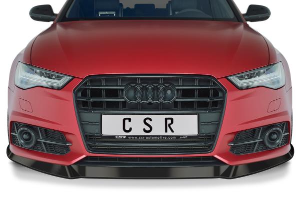 CSR Frontspoiler | Cup-Spoilerlippe mit ABE für Audi A6 C7 4G S-Line/ S6 C7 4G CSL410-M Carbon Look matt strukturiert (keine Lackierung erforderlich)