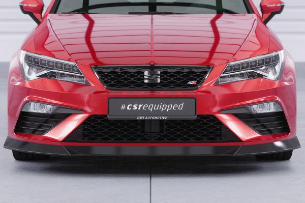 CSR Frontspoiler | Cup-Spoilerlippe mit ABE für Seat Leon 3 (Typ 5F) Cupra/FR CSL411-L Lackierung erforderlich (schwarz matt)
