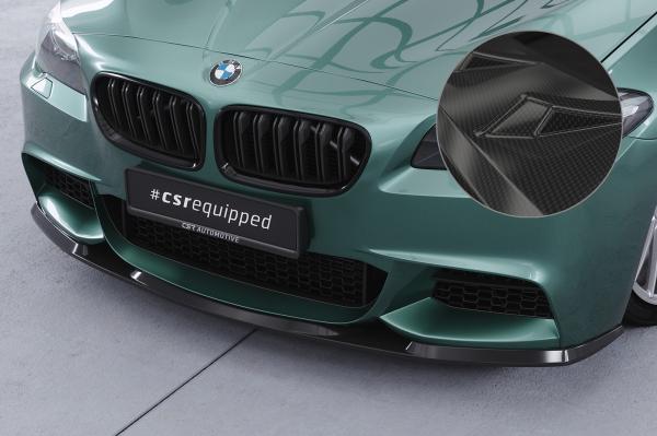 CSR Frontspoiler | Cup-Spoilerlippe mit ABE für BMW 5er F10 / F11 M-Paket CSL412-C Carbon Look Hochglanz (keine Lackierung erforderlich)