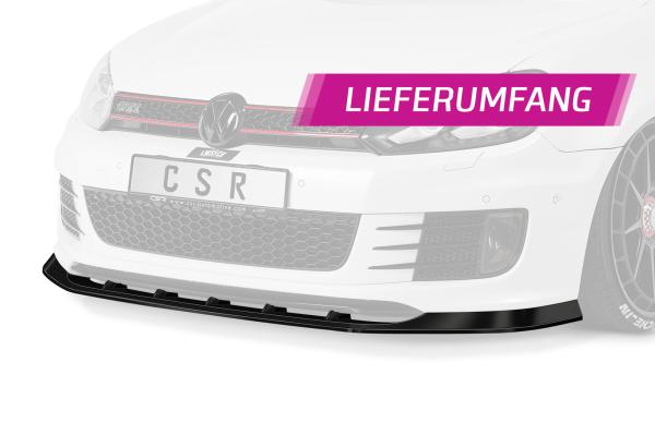 CSR Frontspoiler | Cup-Spoilerlippe mit ABE für VW Golf 6 GTI Edition 35 CSL415-L schwarz matt (Lackierung erforderlich)