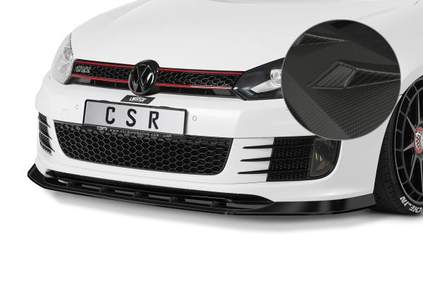 CSR Frontspoiler | Cup-Spoilerlippe mit ABE für VW Golf 6 GTI Edition 35 CSL415-M Carbon Look matt strukturiert (keine Lackierung erforderlich)
