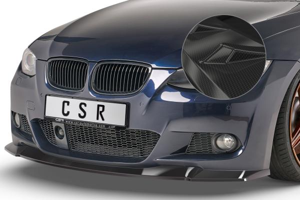 CSR Frontspoiler | Cup-Spoilerlippe mit ABE für BMW 3er E92 / E93 M-Paket CSL418-C Carbon Look glänzend (keine Lackierung erforderlich)
