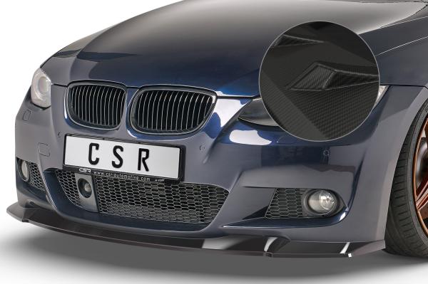 CSR Frontspoiler | Cup-Spoilerlippe mit ABE für BMW 3er E92 / E93 M-Paket CSL418-M Carbon Look matt strukturiert (keine Lackierung erforderlich)