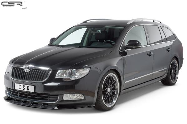 CSR Frontspoiler | Cup-Spoilerlippe mit ABE für Skoda Superb II CSL420-L schwarz matt (Lackierung erforderlich)