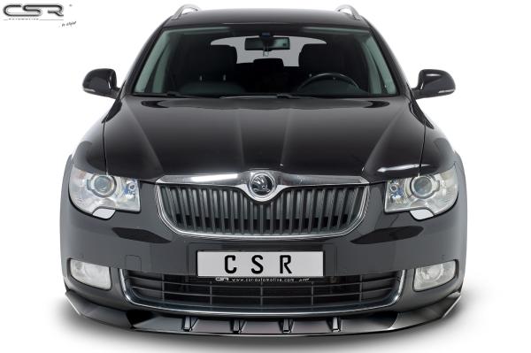CSR Frontspoiler | Cup-Spoilerlippe mit ABE für Skoda Superb II CSL420-L schwarz matt (Lackierung erforderlich)