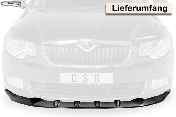 CSR Frontspoiler | Cup-Spoilerlippe mit ABE für Skoda Superb II CSL420-L schwarz matt (Lackierung erforderlich)