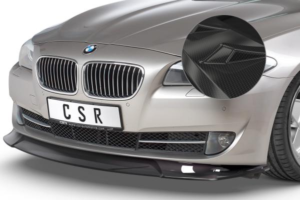 CSR Frontspoiler | Cup-Spoilerlippe mit ABE für BMW 5er F10 / F11 CSL421-C Carbon Look Hochglanz (keine Lackierung erforderlich)