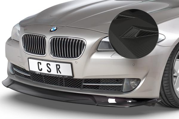 CSR Frontspoiler | Cup-Spoilerlippe mit ABE für BMW 5er F10 / F11 CSL421-M Carbon Look matt strukturiert (keine Lackierung erforderlich)