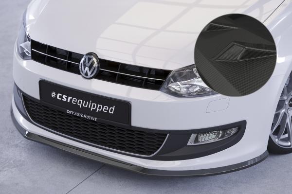 CSR Frontspoiler | Cup-Spoilerlippe mit ABE für VW Polo V (6R) CSL423-M Carbon Look matt strukturiert (keine Lackierung erforderlich)