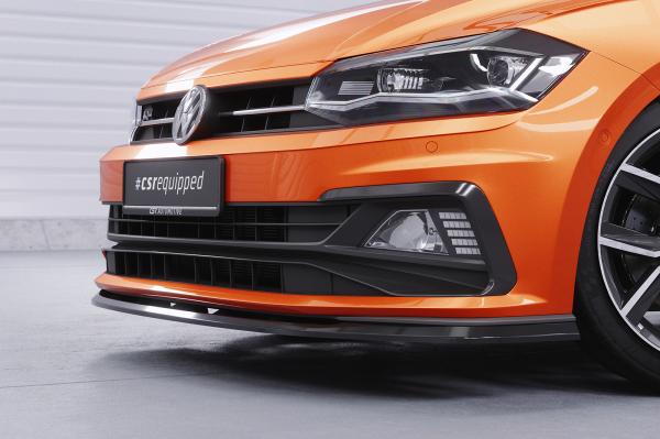 CSR Frontspoiler | Cup-Spoilerlippe mit ABE für VW Polo VI 2G (Typ AW) GTI / R-Line CSL425-M Carbon Look matt strukturiert (keine Lackierung erforderlich)