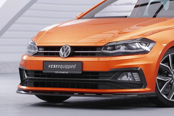 CSR Frontspoiler | Cup-Spoilerlippe mit ABE für VW Polo VI 2G (Typ AW) GTI / R-Line CSL425-M Carbon Look matt strukturiert (keine Lackierung erforderlich)