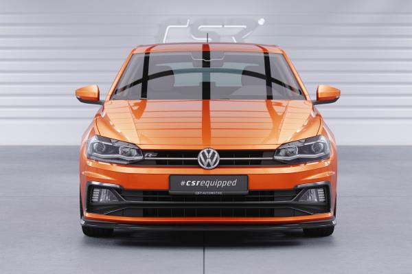 CSR Frontspoiler | Cup-Spoilerlippe mit ABE für VW Polo VI 2G (Typ AW) GTI / R-Line CSL425-M Carbon Look matt strukturiert (keine Lackierung erforderlich)