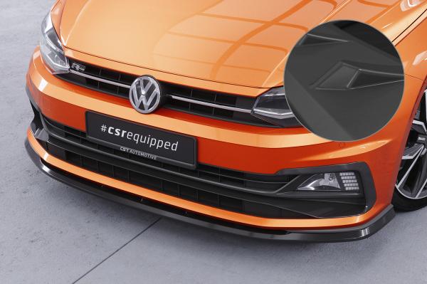 CSR Frontspoiler | Cup-Spoilerlippe mit ABE für VW Polo VI 2G (Typ AW) GTI / R-Line CSL425-L schwarz matt (Lackierung erforderlich)