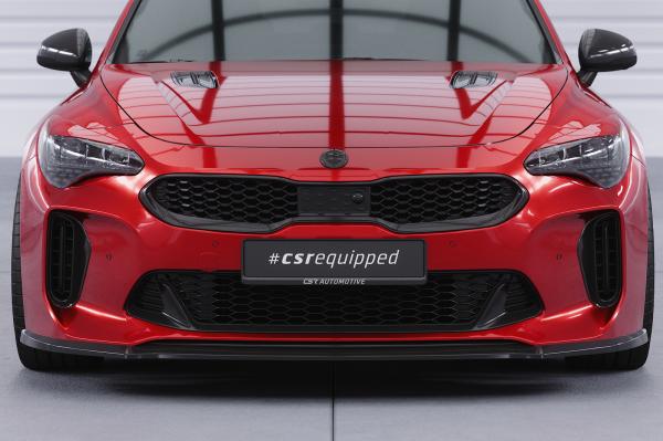 CSR Frontspoiler | Cup-Spoilerlippe mit ABE für Kia Stinger GT CSL426-M Carbon Look matt strukturiert (keine Lackierung erforderlich)