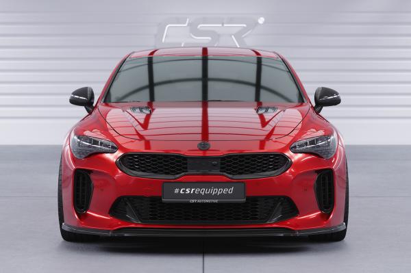 CSR Frontspoiler | Cup-Spoilerlippe mit ABE für Kia Stinger GT CSL426-M Carbon Look matt strukturiert (keine Lackierung erforderlich)