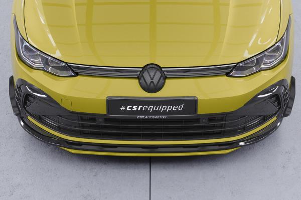 CSR Frontspoiler | Cup-Spoilerlippe mit ABE für VW Golf 8 GTI, GTD, GTE, R-Line CSL429-L Lackierung erforderlich (schwarz matt)