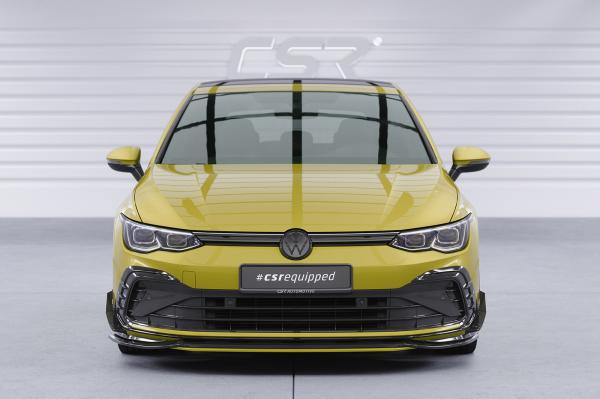 CSR Frontspoiler | Cup-Spoilerlippe mit ABE für VW Golf 8 GTI, GTD, GTE, R-Line CSL429-L Lackierung erforderlich (schwarz matt)