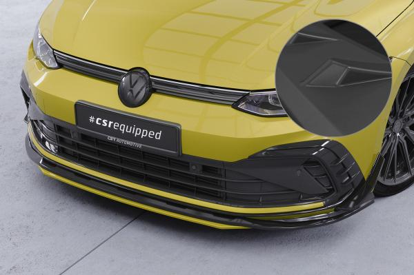 CSR Frontspoiler | Cup-Spoilerlippe mit ABE für VW Golf 8 GTI, GTD, GTE, R-Line CSL429-L Lackierung erforderlich (schwarz matt)