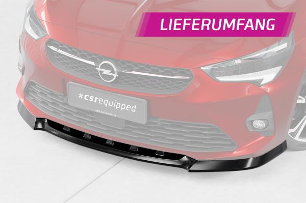 CSR Frontspoiler | Cup-Spoilerlippe mit ABE für Opel Corsa F GS-Line CSL436-M Carbon Look matt strukturiert (keine Lackierung erforderlich)