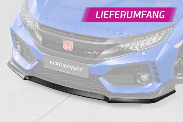 CSR Frontspoiler | Cup-Spoilerlippe mit ABE für Honda Civic FK8 Type R CSL440-G Glossy schwarz Hochglanz (keine Lackierung erforderlich)