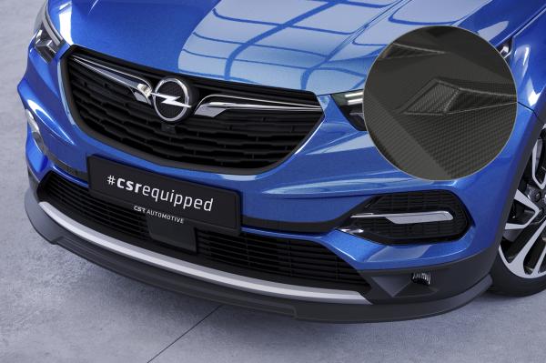 CSR Frontspoiler | Cup-Spoilerlippe mit ABE für Opel Grandland X CSL441-M Carbon Look matt strukturiert (keine Lackierung erforderlich)