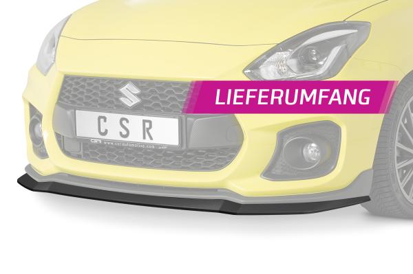 CSR Frontspoiler | Cup-Spoilerlippe mit ABE für Suzuki Swift 6 (RZ/AZ) Sport CSL442-G Glossy schwarz glänzend (keine Lackierung erforderlich)
