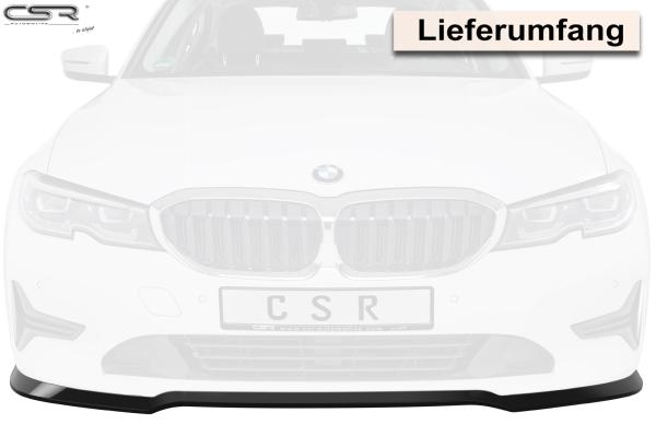 CSR Frontspoiler | Cup-Spoilerlippe mit ABE für BMW 3er G20 Limousine / G21 Touring CSL444-M Carbon Look matt strukturiert (keine Lackierung erforderlich)