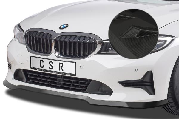 CSR Frontspoiler | Cup-Spoilerlippe mit ABE für BMW 3er G20 Limousine / G21 Touring CSL444-M Carbon Look matt strukturiert (keine Lackierung erforderlich)
