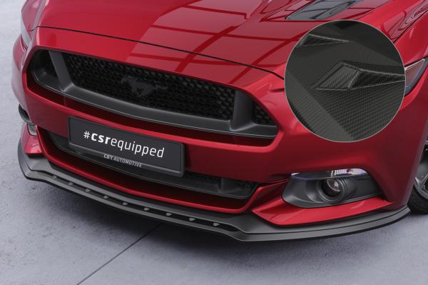 CSR Frontspoiler | Cup-Spoilerlippe mit ABE für Ford Mustang VI CSL448-M Carbon Look matt strukturiert (keine Lackierung erforderlich)