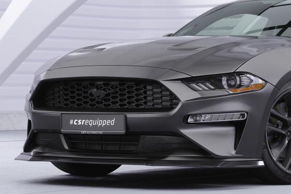 CSR Frontspoiler | Cup-Spoilerlippe mit ABE für Ford Mustang VI CSL452-C Carbon Look Hochglanz (keine Lackierung erforderlich)