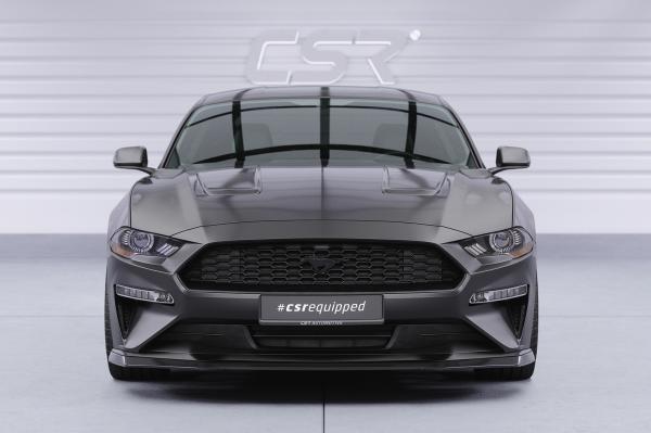 CSR Frontspoiler | Cup-Spoilerlippe mit ABE für Ford Mustang VI CSL452-C Carbon Look Hochglanz (keine Lackierung erforderlich)