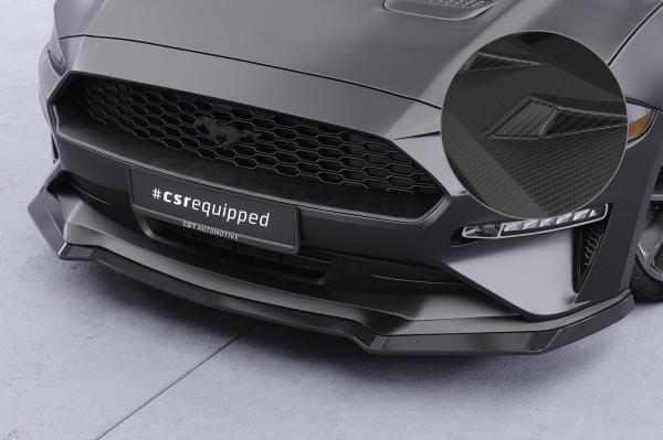 CSR Frontspoiler | Cup-Spoilerlippe mit ABE für Ford Mustang VI CSL452-M Carbon Look matt strukturiert (keine Lackierung erforderlich)