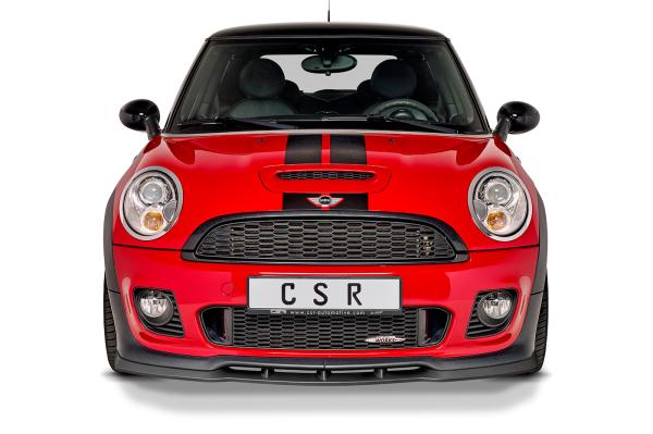 CSR Frontspoiler | Cup-Spoilerlippe mit ABE für Mini R56 John Cooper Works CSR-CSL454-G Glossy schwarz Hochglanz (keine Lackierung erforderlich)