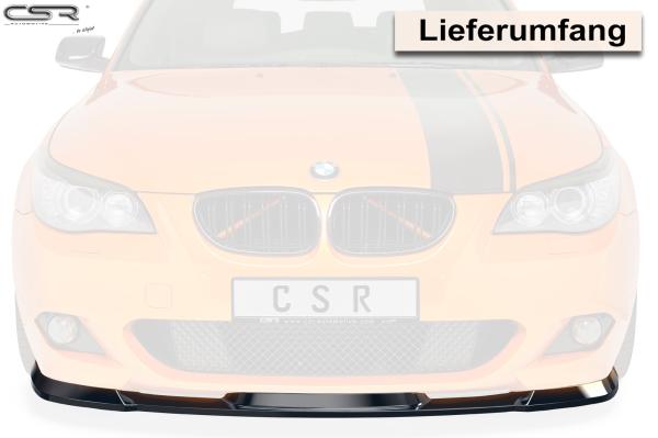 CSR Frontspoiler | Cup-Spoilerlippe mit ABE für BMW 5er E60/E61 M-Paket CSR-CSL455-G Glossy schwarz Hochglanz (keine Lackierung erforderlich)