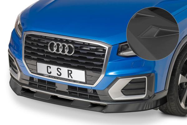 CSR Frontspoiler | Cup-Spoilerlippe mit ABE für Audi Q2 S-Line CSL457-L schwarz matt (Lackierung erforderlich)