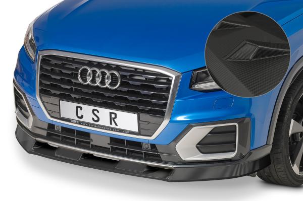 CSR Frontspoiler | Cup-Spoilerlippe mit ABE für Audi Q2 S-Line CSL457-M Carbon Look matt strukturiert (keine Lackierung erforderlich)