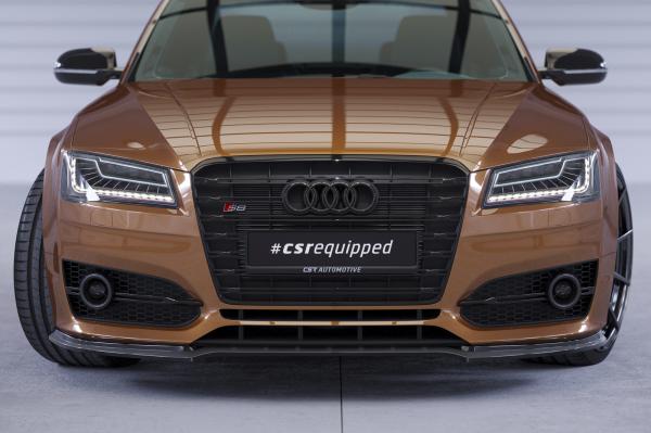 CSR Frontspoiler | Cup-Spoilerlippe mit ABE für Audi S8 / S8 Plus D4 (Typ 4H) CSL458-M Carbon Look matt strukturiert (keine Lackierung erforderlich)