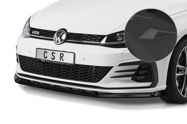 CSR Frontspoiler | Cup-Spoilerlippe mit ABE für VW Golf 7 GTI / GTD CSL459-S Strukturiert schwarz matt (keine Lackierung erforderlich)