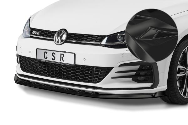 CSR Frontspoiler | Cup-Spoilerlippe mit ABE für VW Golf 7 GTI / GTD CSL459-G Glossy schwarz glänzend (keine Lackierung erforderlich)