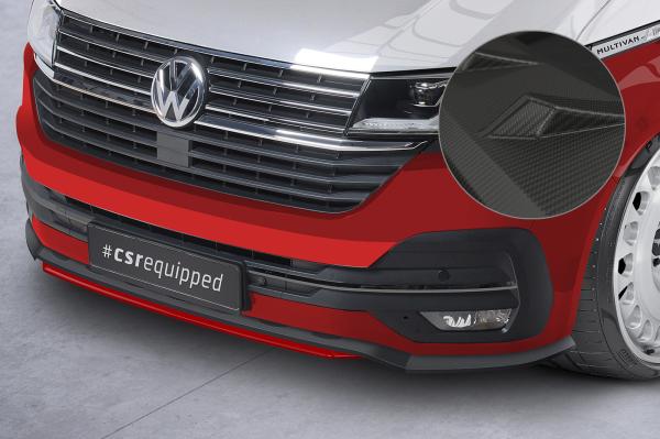 CSR Frontspoiler | Cup-Spoilerlippe mit ABE für VW T6.1 Bus CSL464-M Carbon Look matt strukturiert (keine Lackierung erforderlich)