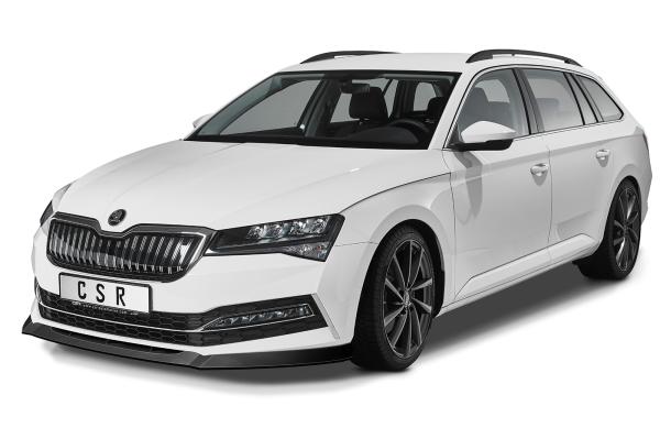 CSR Frontspoiler | Cup-Spoilerlippe mit ABE für Skoda Superb III (Typ 3V) CSL468-L schwarz matt (Lackierung erforderlich)