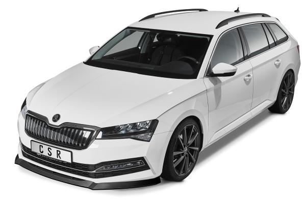 CSR Frontspoiler | Cup-Spoilerlippe mit ABE für Skoda Superb III (Typ 3V) CSL468-L schwarz matt (Lackierung erforderlich)