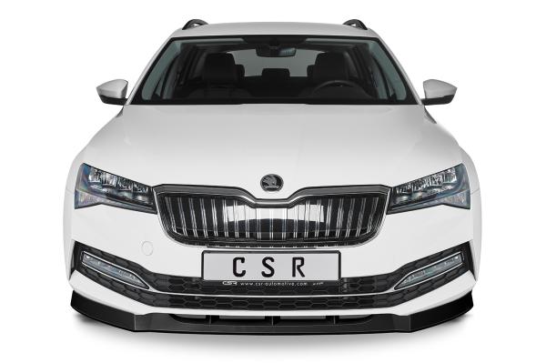 CSR Frontspoiler | Cup-Spoilerlippe mit ABE für Skoda Superb III (Typ 3V) CSL468-L schwarz matt (Lackierung erforderlich)