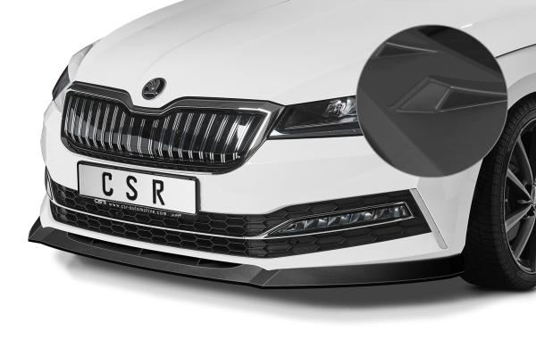 CSR Frontspoiler | Cup-Spoilerlippe mit ABE für Skoda Superb III (Typ 3V) CSL468-L schwarz matt (Lackierung erforderlich)