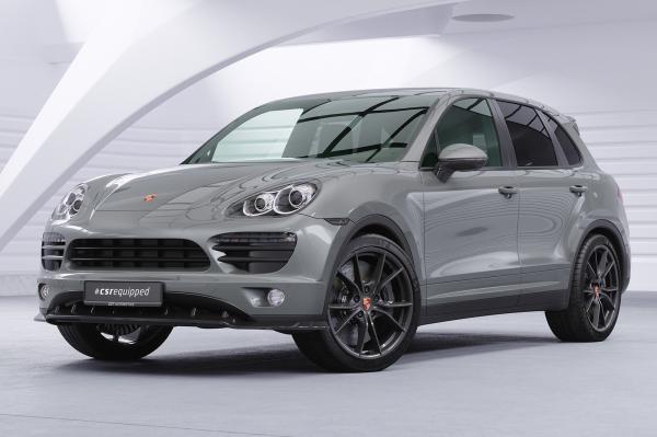 CSR Frontspoiler | Cup-Spoilerlippe mit ABE für Porsche Cayenne Typ 92A CSL470-G Glossy schwarz Hochglanz (keine Lackierung erforderlich)