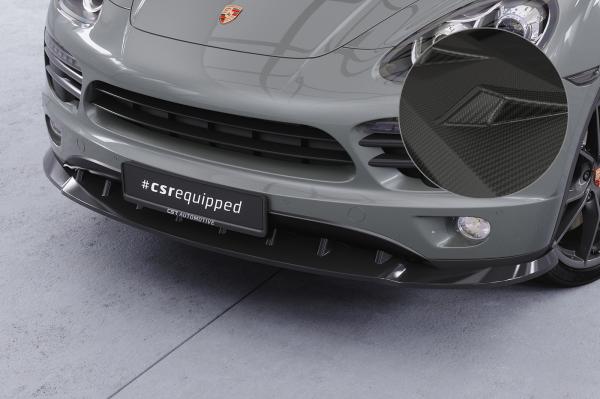 CSR Frontspoiler | Cup-Spoilerlippe mit ABE für Porsche Cayenne Typ 92A CSL470-M Carbon Look matt strukturiert (keine Lackierung erforderlich)
