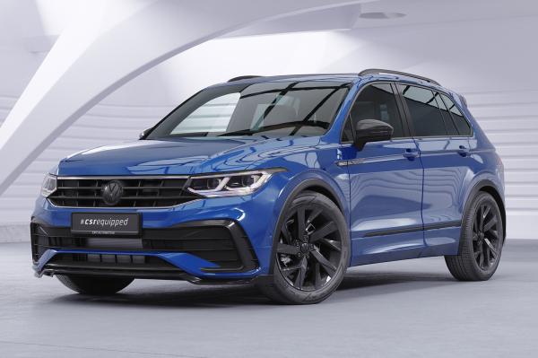 CSR Frontspoiler | Cup-Spoilerlippe mit ABE für VW Tiguan II (Typ AD1) R-Line CSL475-L schwarz matt (Lackierung erforderlich)